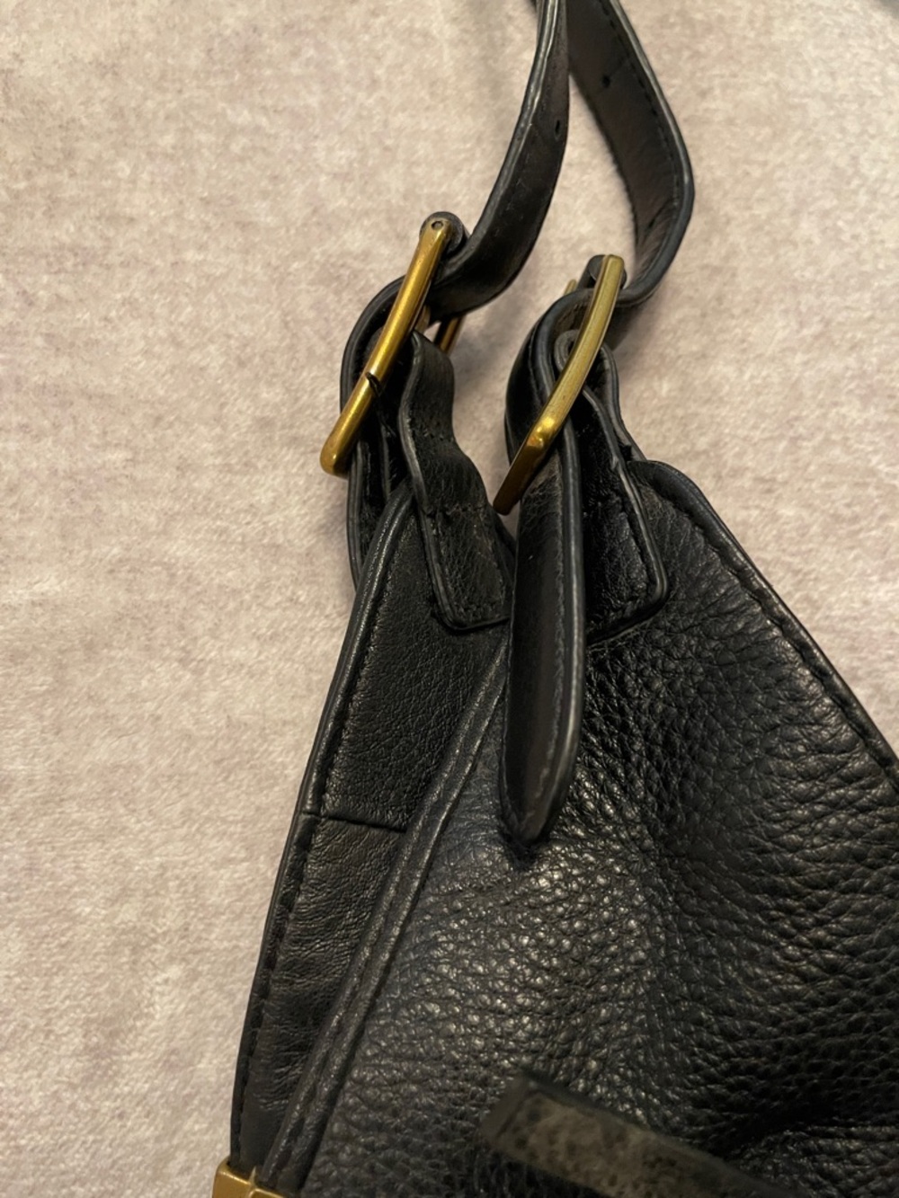 Elliott Lucca Black Pebbled Leather Slouchy Hobo Bag Braided Tassel Boho - Picture 7 of 16